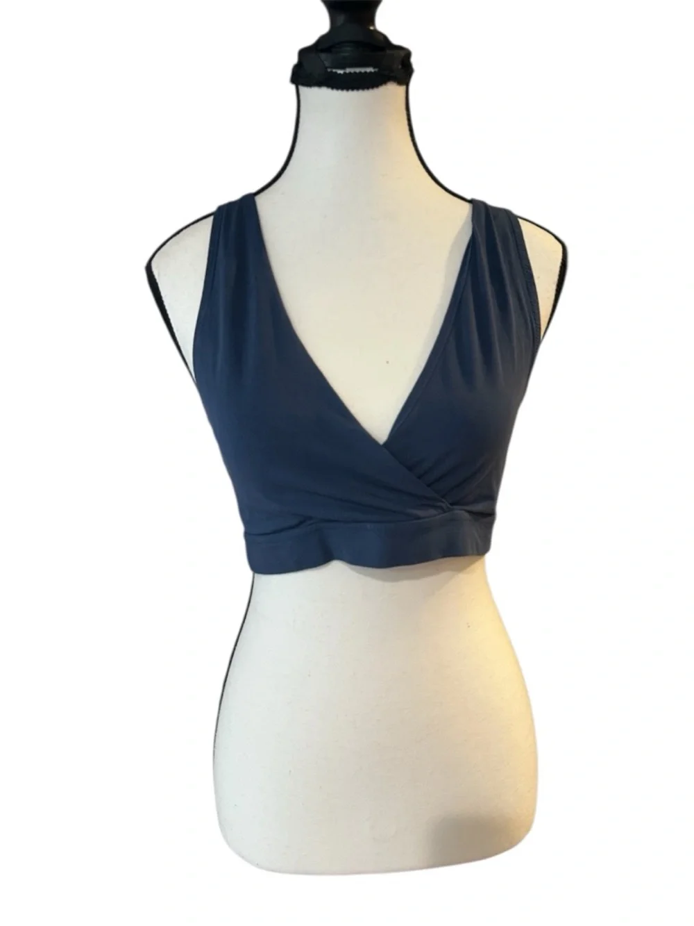 Pact Deep V Navy Blue Sports Bra - Picture 2 of 4